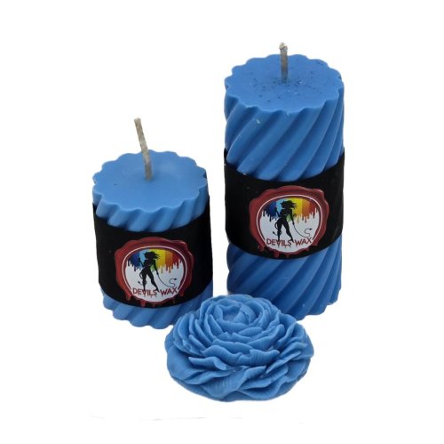 UV Blue Large Pillar Candle