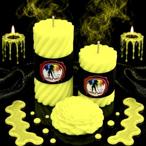 UV Yellow Small Pillar Candle 80gm