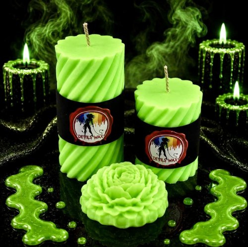 UV Green Small Pillar Candle 80gm
