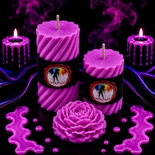 UV Purple Small Pillar Candle 80gm